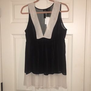 Black & White Sheer Top